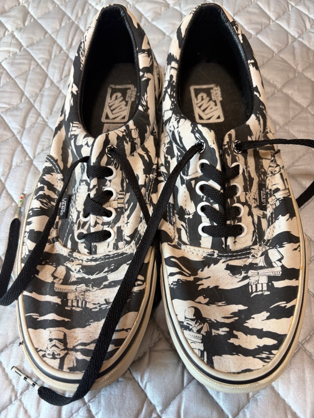 Vans Star Wars Stormtrooper Low-Top Sneakers in Black & White Graphic Print